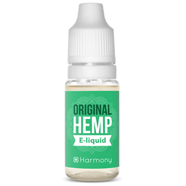 A bottle of Harmony E-liquid 300mg CBD - Classic Hemp (10ml).