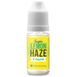 A bottle of Harmony E-liquid 600mg CBD - Lemon Haze (10ml).