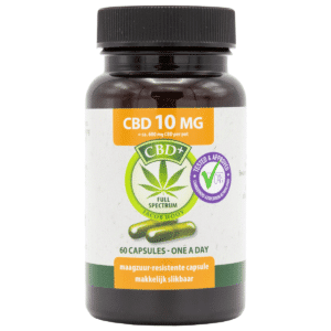 a Jacob Hooy CBD Capsules bottle (60 pcs - 10mg).