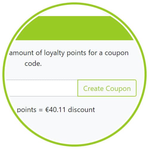 a green circle with a coupon on it.