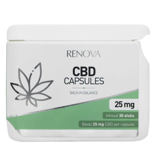 Renova CBD capsules with Melatonin 15% (25 mg).