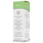 a bottle of Renova peppermint-infused CBD oil 5% on a white background.