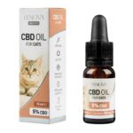 a bottle of Renova - CBD oil 5% for cats next to a box of Renova - CBD oil 5% for cats.
