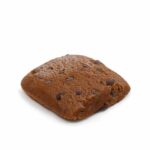 A CBD brownie - salted caramel on a white background.