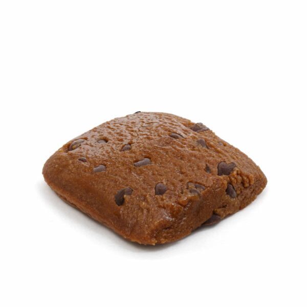 A CBD brownie - salted caramel on a white background.