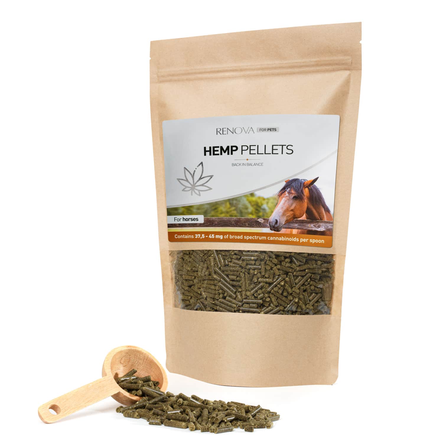 Hemp pellets with CBD for horses and ponies