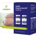 A box of Vitakruid – Multi Day & Night® Mama (2 x 30 Tablets) features two bottles and packaging with a pregnant belly image, highlighting use during pregnancy and lactation.
