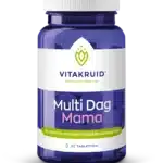 A blue bottle labeled "Vitakruid – Multi Day & Night® Mama," containing 2 x 30 tablets for use during pregnancy and breastfeeding.